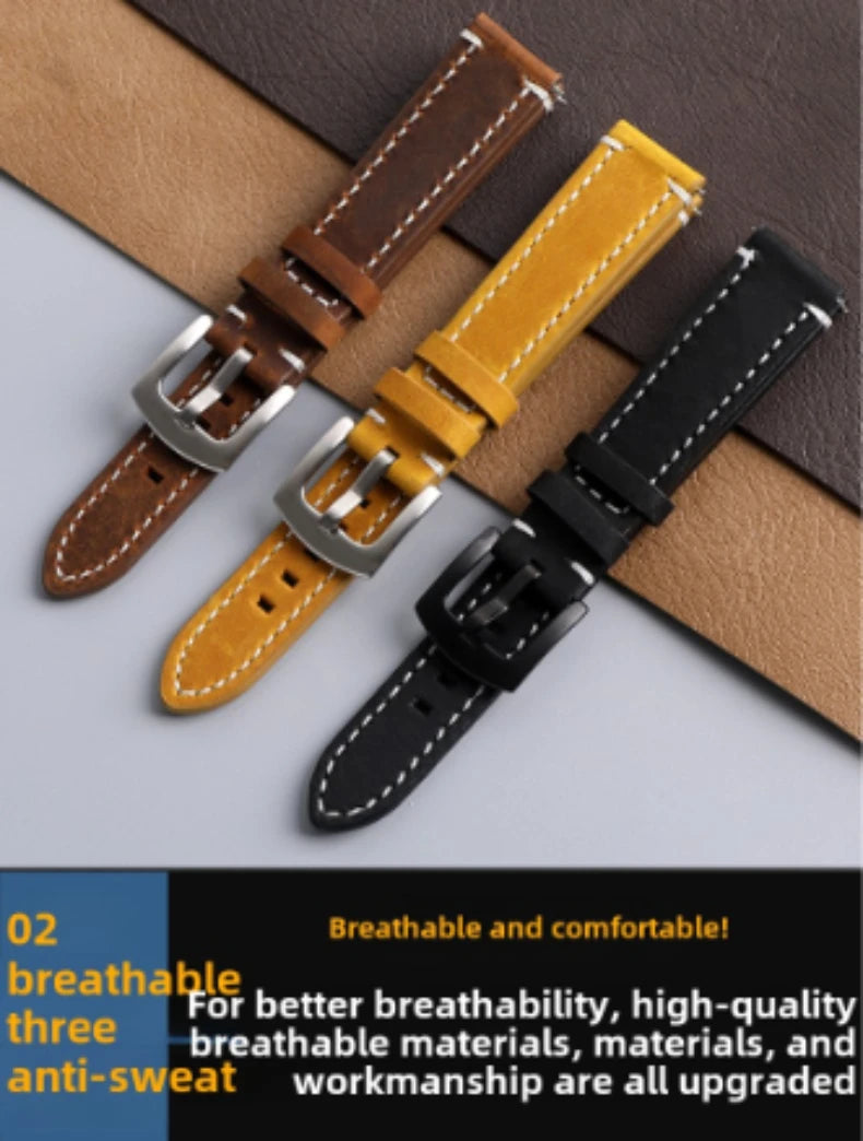 Cowhide Watchband For Casio A158 A168 f91w AE-1200WHD/A159/A169 AE1200 Watch Strap Quick release Soft Bracelet men accessories