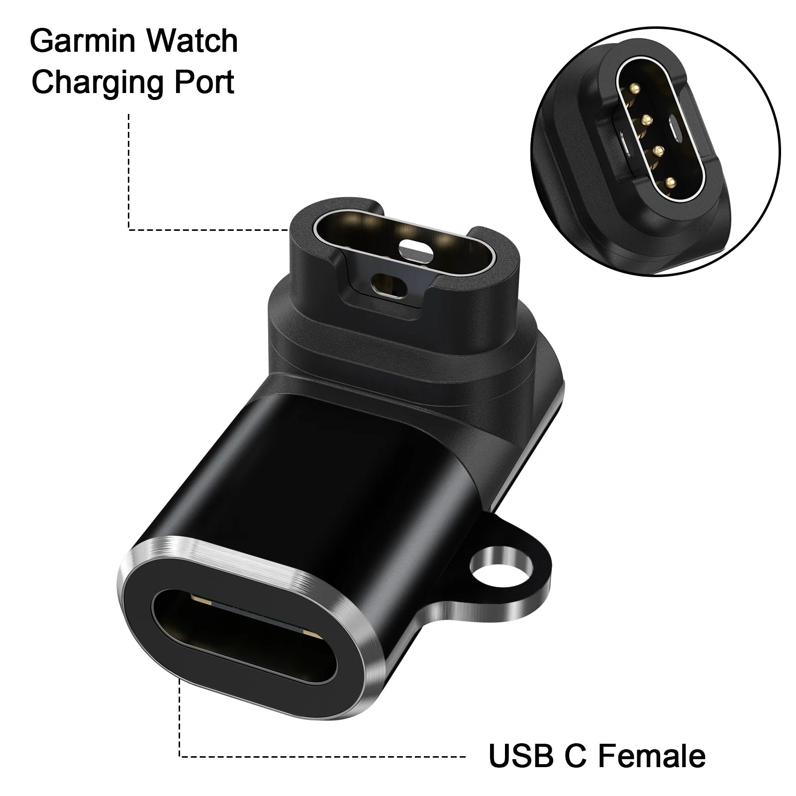 Type C Charger Adapter Converter For Garmin Fenix 7 6 6X 5S 5X Plus/Instinct 2/Venu 2/Vivoactive 4 3/Forerunner 965 955 945 935