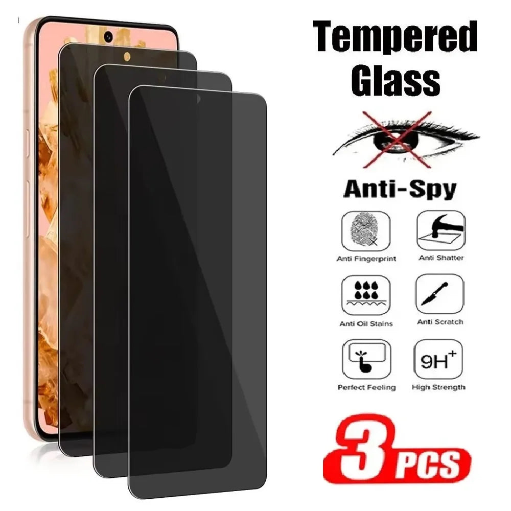 3Pcs Privacy Tempered Glass For Xiaomi Mi 10T 10i Lite 5G Anit-Spy Screen Protector Redmi 9T 9 9i 10X 9C NFC Pro Power