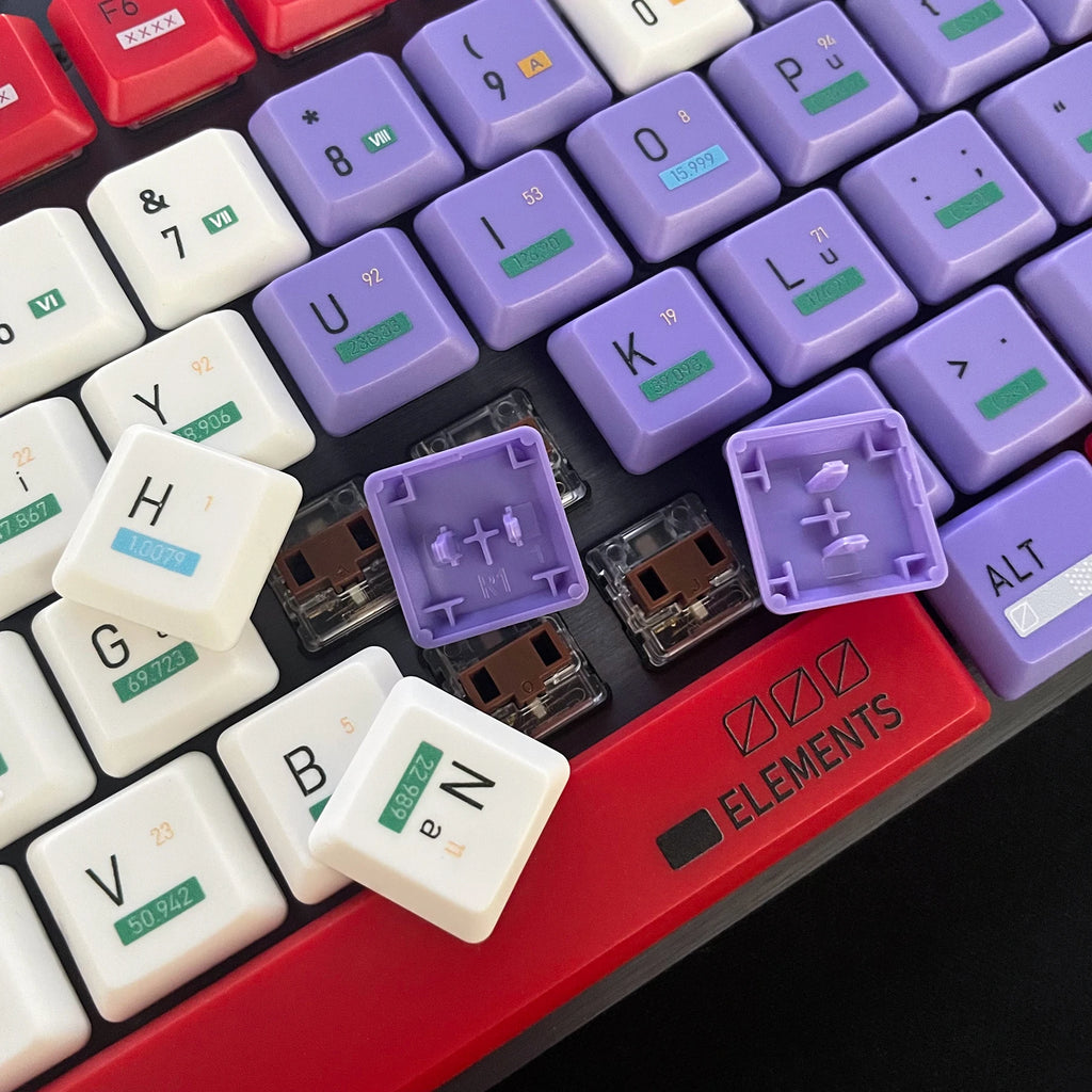 Chemical Element Keycaps,PC+PBT Custom Heart TP Keycap Set Suitable for Logitech G915/G815 Mechanical Keyboard,Only Keycaps