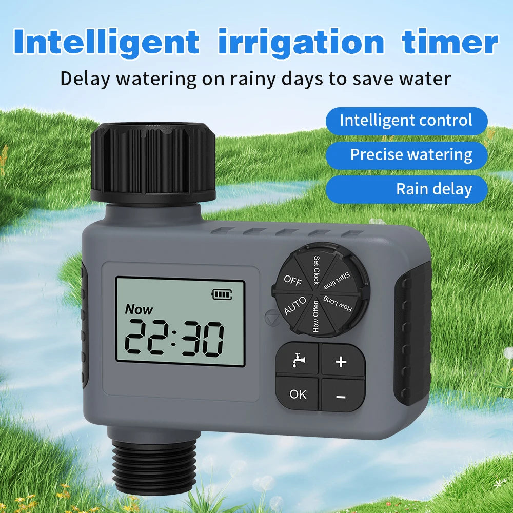 Smart Irrigation Timer Automatic Watering Timer Rain Delay Sprinkler Programmable Irrigation Controller for Outdoor Garden Lawn
