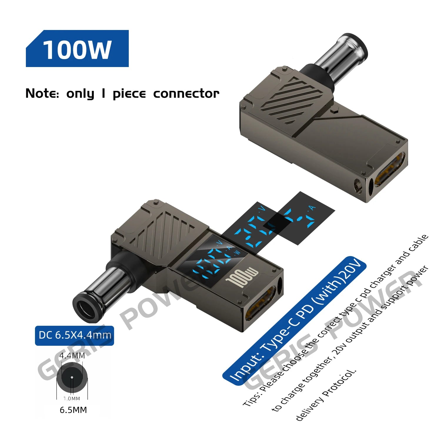 100W USB Type C Fast Charging Adapter Plug Connector Universal USB C to DC Laptop Charger Converter for Lenovo Dell Asus Hp Acer