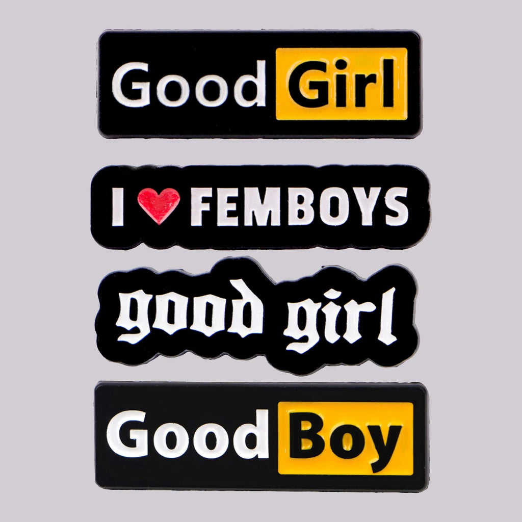 "GOOD BOY" Enamel Pin Cute Cartoon Brooch Pines Lapel Pins Badge on Backpack Clothing Accessories Funny Jewelry Friends Gift