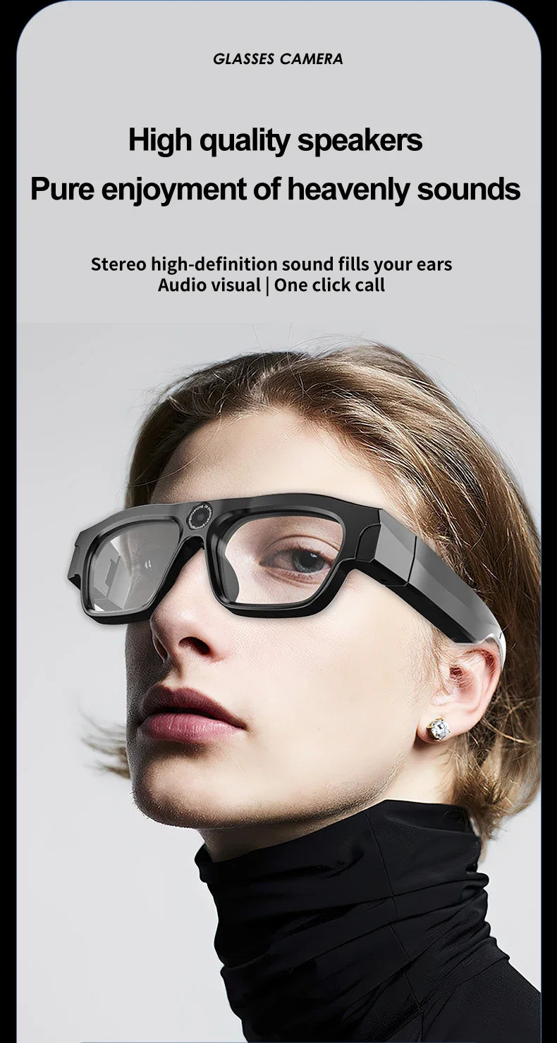 New 2K/4K High-definition Sports Camera Glasses for Video Recording Outdoor Sports Sunglasses with Bluetooth Call Smart Glasses