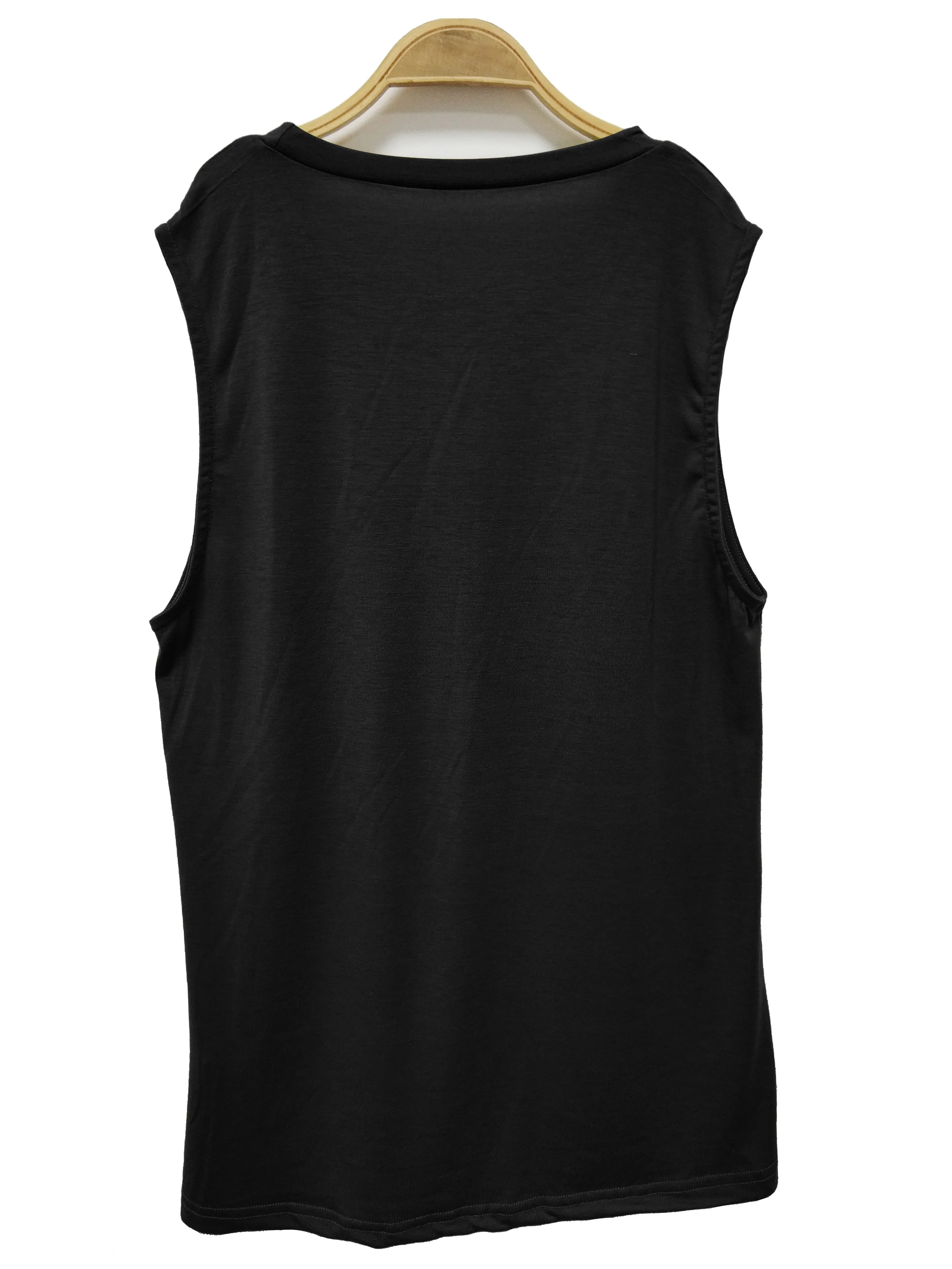 Women's Summer HELLO BEAR Crew Neck Breathable cartoon Print Large Casual Round Neck Sleeveless Loose Tank Top T-shirt