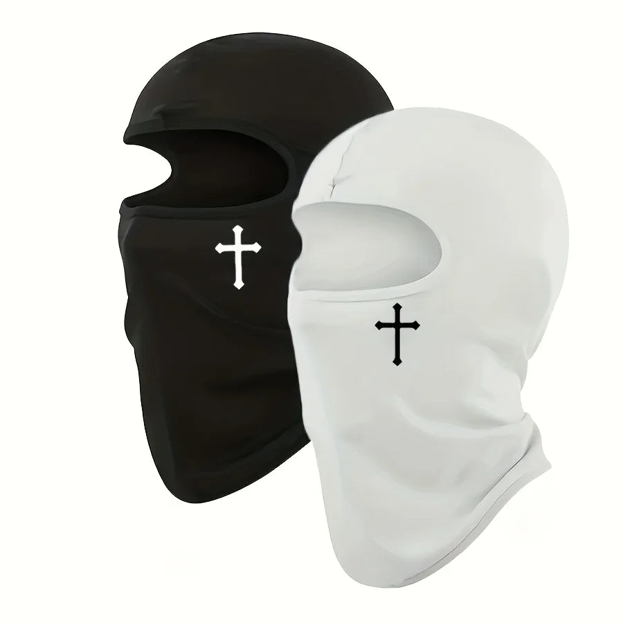 2pcs Breathable Black Balaclava Face Mask - Moisture-Wicking Polyester, Perfect for Cycling,, Hiking, Outdoor Headger