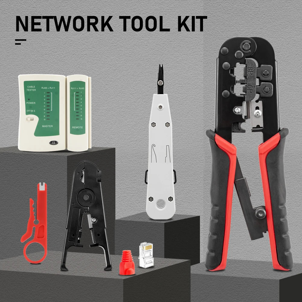 RJ45 Crimper RJ11 RJ45 Crimping Tool Ethernet Network LAN Cable Crimper Cutter Stripper Plier for 6P 8P RJ11 RJ12 RJ45 Connector