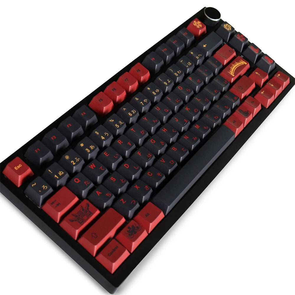 GMK Higanbana Cherry Profile Keycaps PBT 129 Keys Five Side Dye-Sub Keycaps for 61/64/87/104/108 Mx Switch Mechanical Keyboard