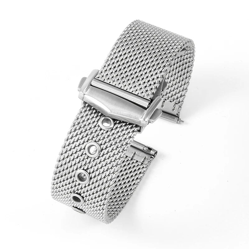 For Omega Flawless Watch Strap Replace Original Haima 3000 Milan 007 Mesh Stainless Steel Woven Men's 20mm Watchband