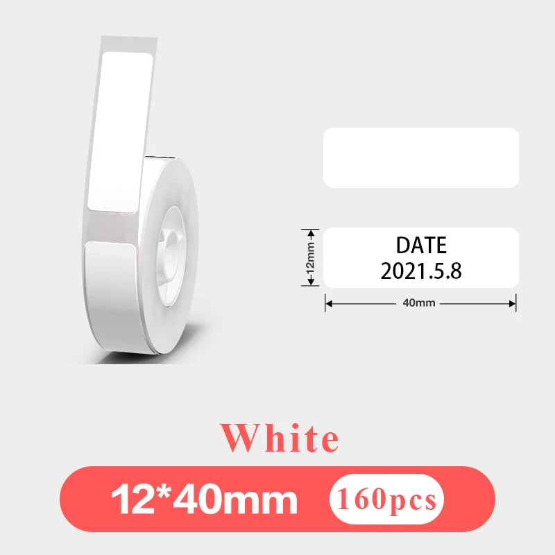 1Roll P12 P15 Thermal Label Sticker 12mm*40mm tape Compatible D30 Q30 Marklife P11 P50 L12 DELI Q2 Labeller