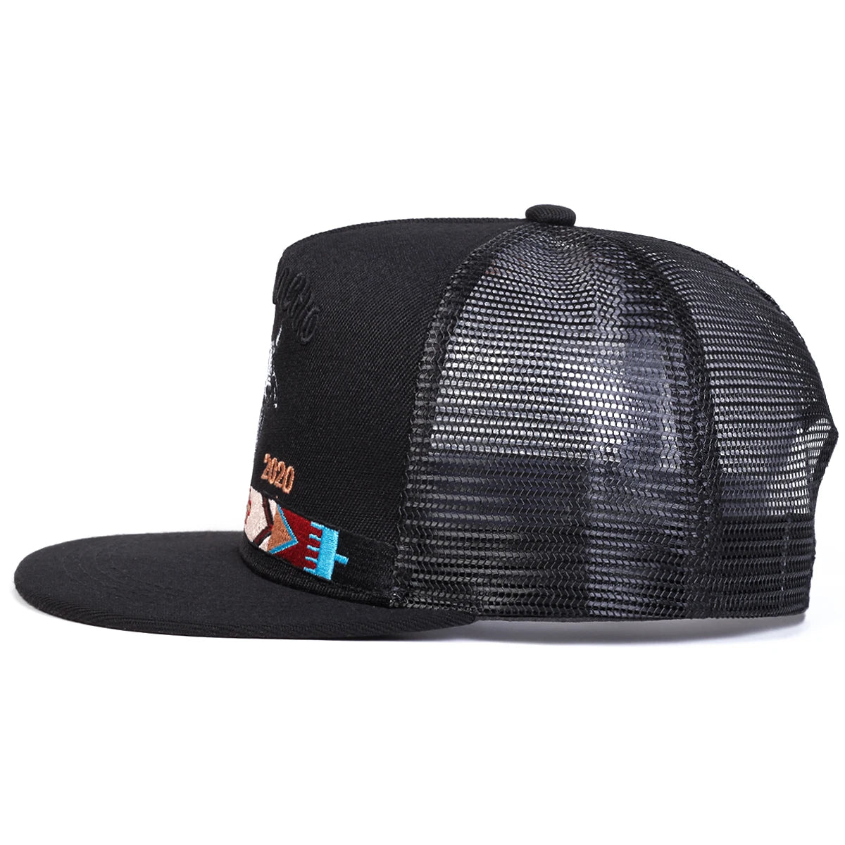 Unisex Bullhead Letter Embroidery Baseball Net Hat Spring Summer Outdoor Adjustable Casual Hip-hop Trucker Caps Sunscreen Hat