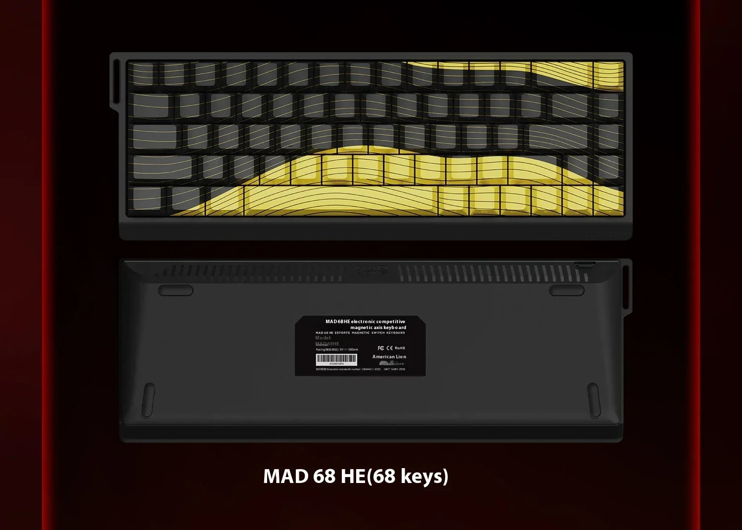 MADLIONS MAD 60/68 HE 8Khz Wired Magnetic Axis Keyboard 68-key Hot-swappable Macro Defines Ultra-low Latency Gaming Keyboard