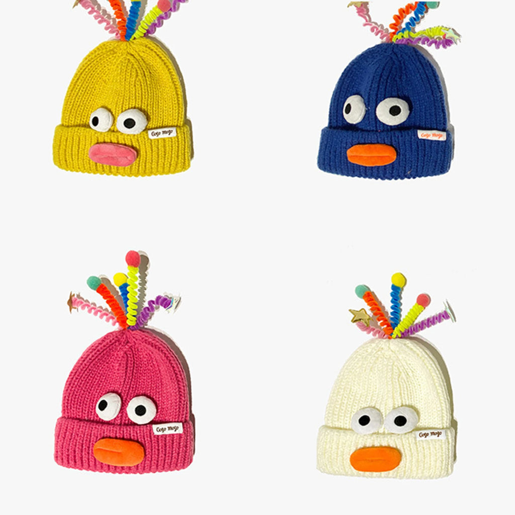 Women's Hat Funny Cartoon Sausage Mouth Wool Hat Knitted Ear Protectioned Hat Winter Warm Cute Big Head Cute Funny Hat