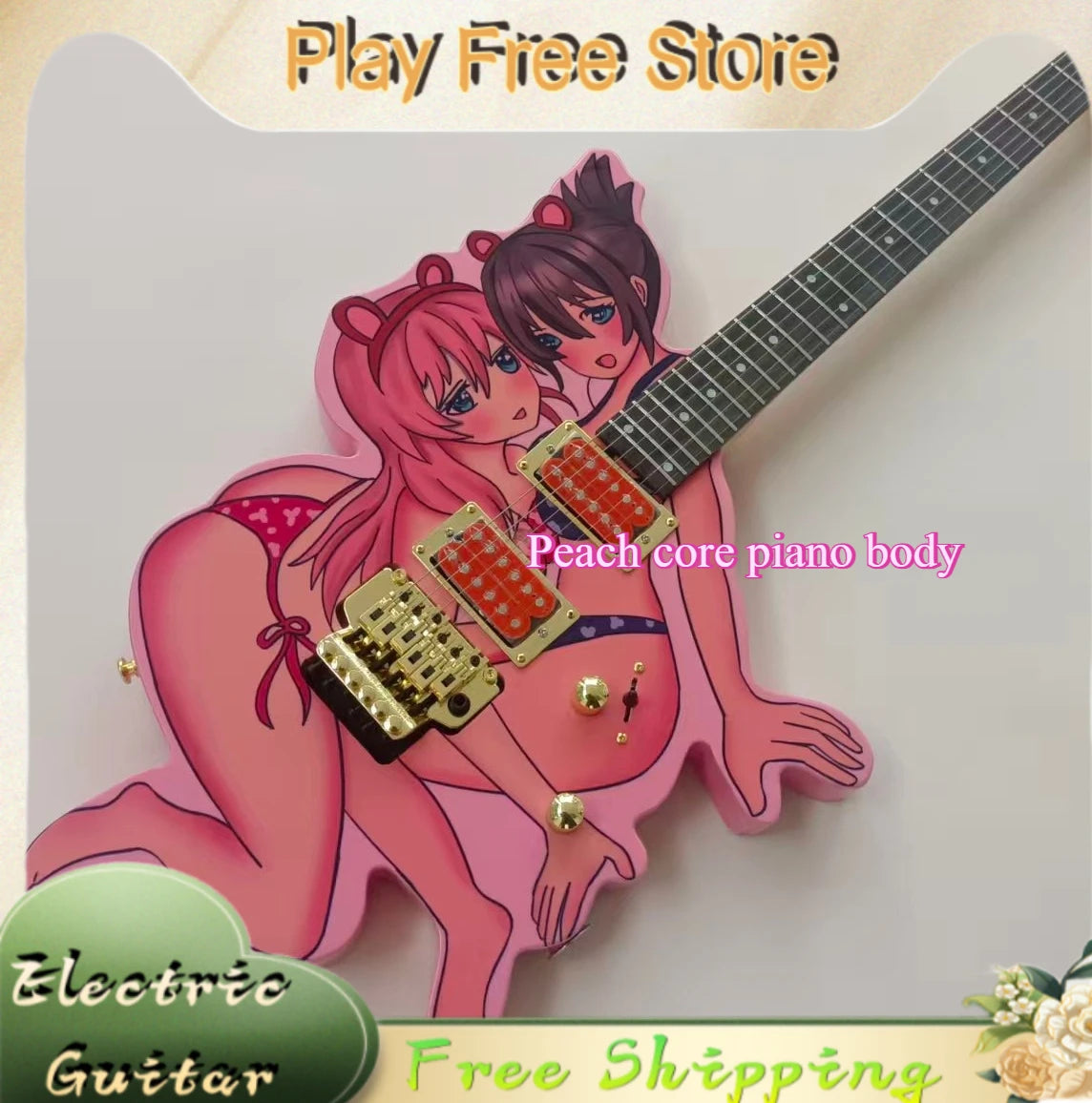 Girl Electric Guitar Niche Personality Modeling Color Contrast HH Pickup Rock High Appearance Limited Edition Free Shipping