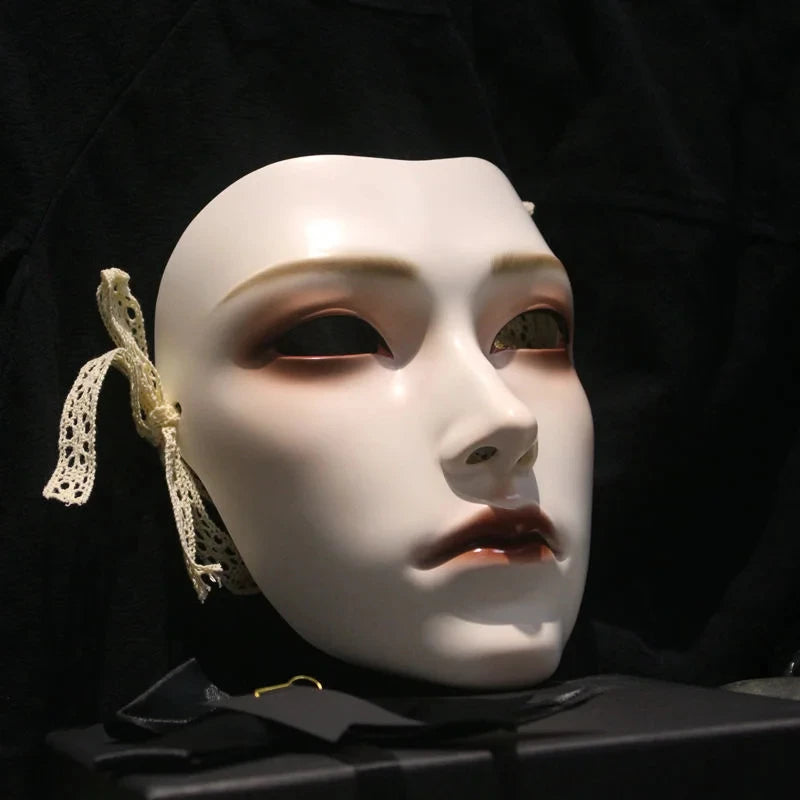 Japanese Style Women Soul Mask Ancient Warrior Wearable Decor Mask Venice Dance Ball Party Dress Up Full Face Mask for Men Gift