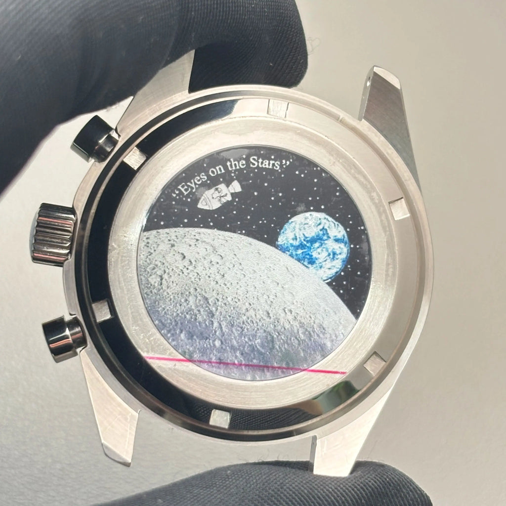 39.7mm VK63 case moon metal case chronograph case bezel,VK63 Business watch sealed back moon watch mission moon mod