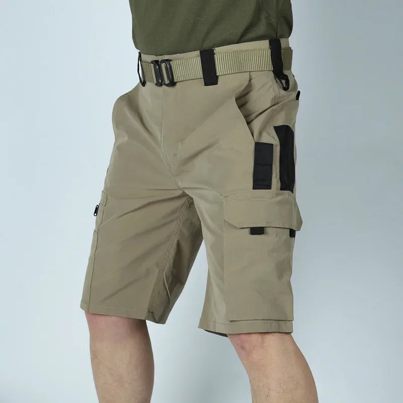Gift belt Men's Operator Elastic Tactical Ripstop Workout Outdoor Cargo for Men Cycling Hiking Fishing Casual Shorts