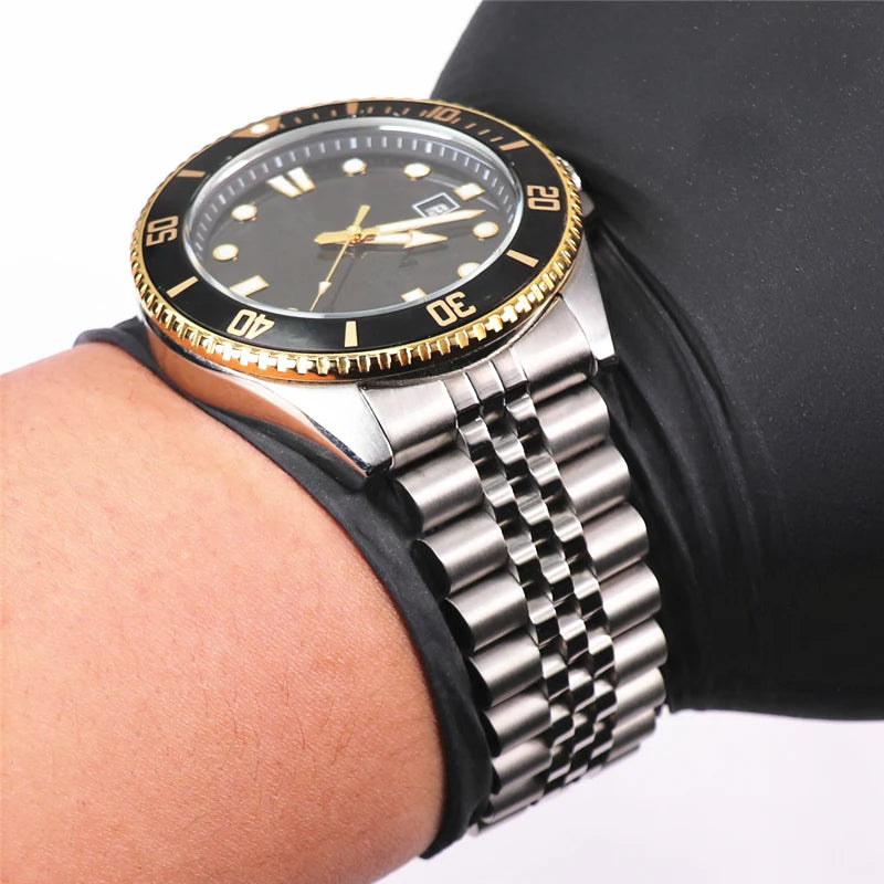 3 Styles 22mm Diving Steel Metal Strap For Duro Mdv107-1A MDV106-1A Watch Wristband Bracelet Watchband Replacement Parts
