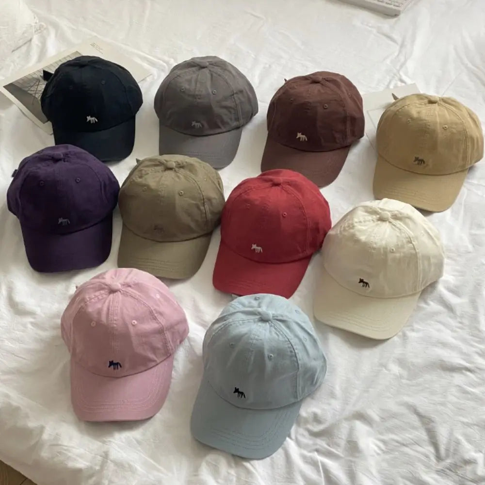 Retro Embroidered Embroidery Baseball Cap Animals Peaked Cap Canvas Baseball Hat Sunscreen Hat Cotton Sun Hat Girl