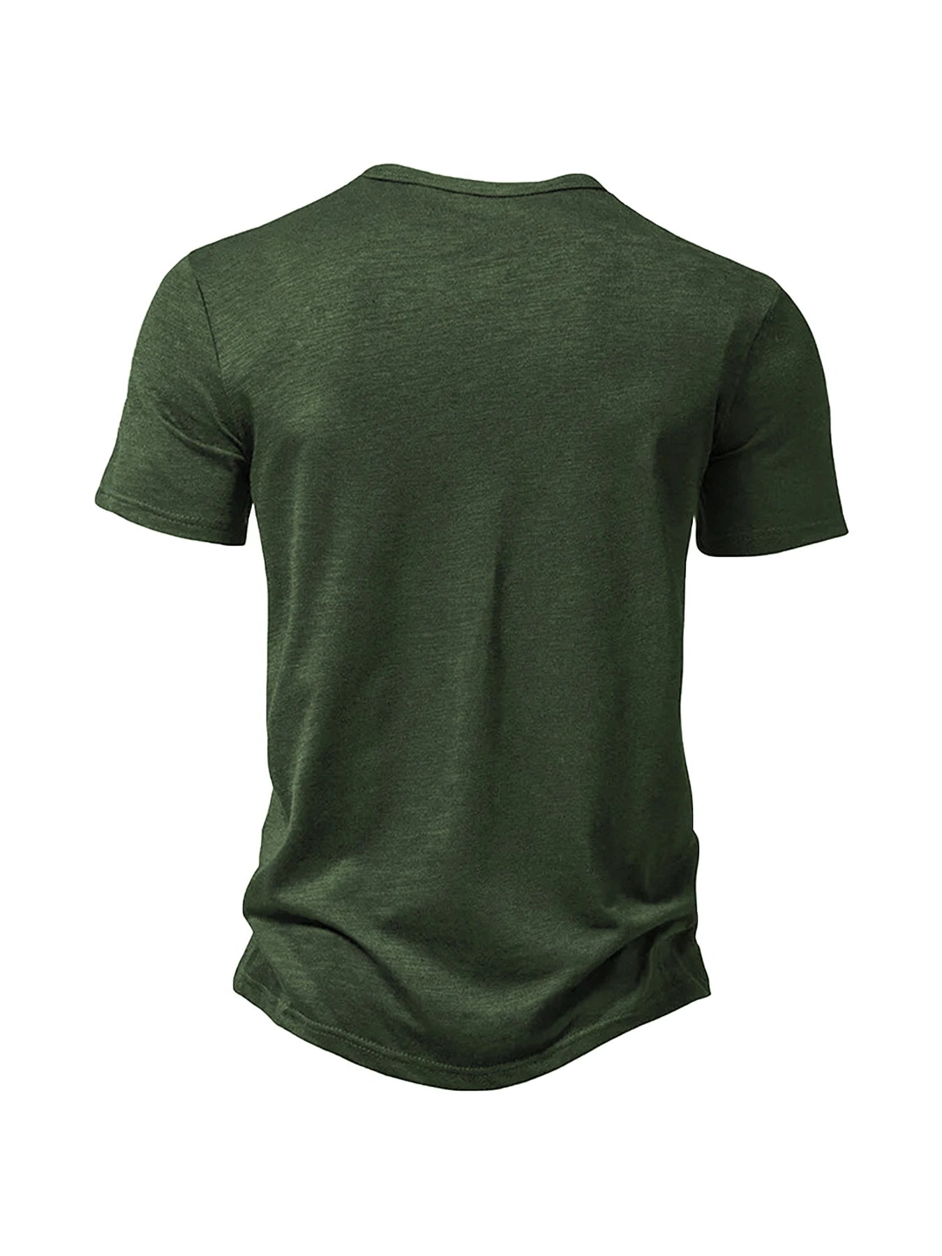 Henley Collar Summer Men's Casual Solid Color O-Neck Short Sleeve Men Thin T-shirts Soft Home Clothes Basic T-shirt Male
