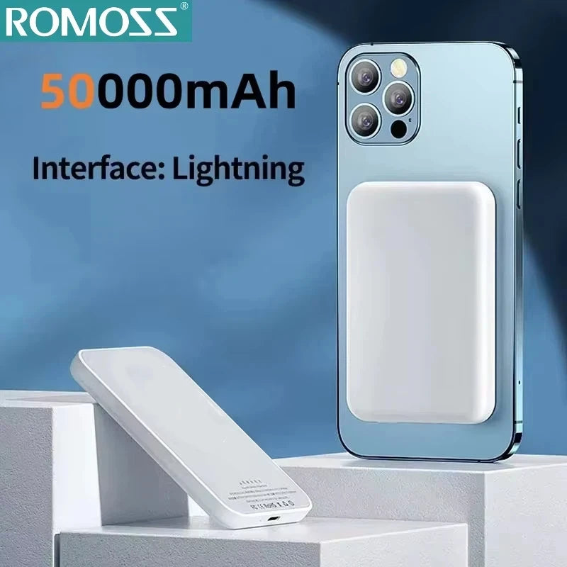 ROMOSS 500000mAh Magnetic Power Bank 25W Wireless Durable Portable Fast Charger Large Capacity for Magsafe for iPhone 17/16/15