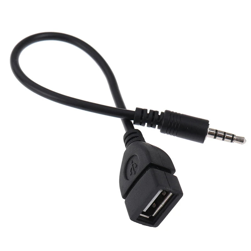3.5mm Black Car AUX Audio Cable To USB Audio Cable Car Electronics for Play Music Car Audio Cable USB Headphone Converter