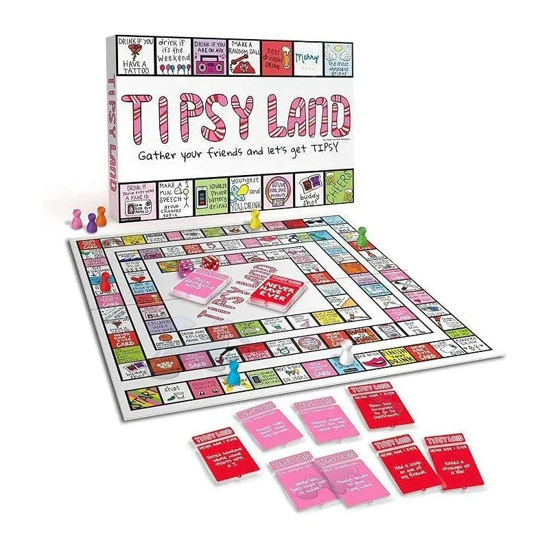 Party Gift of Tipsy Land Party Board Games Fun Drinking Games,Gift Idea Role-playing Games BRPG Leather Board Plastic Cards
