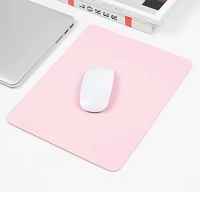 Small Size Office Mouse Pad Colorful Double-side Waterproof Desktop Protector Mat PU Leather Non-slip Pad For Laptop PC Computer