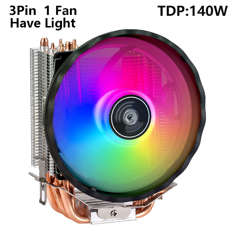 XUANFENG 120mm Fan CPU Cooler 2/4/6 Heat pipe 4pin/PWM Air-cooled Colorful lamp Compatible LGA1700 115x 1200 2011-3 x79 x99 AMD