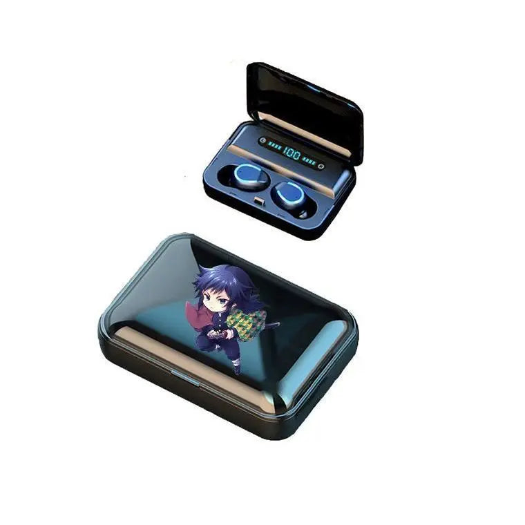 Demon Slayer Kamado Tanjirou Kamado Nezuko Cartoon Cute Bluetooth Headset Sports Fitness Convenient Wireless Charging Headset