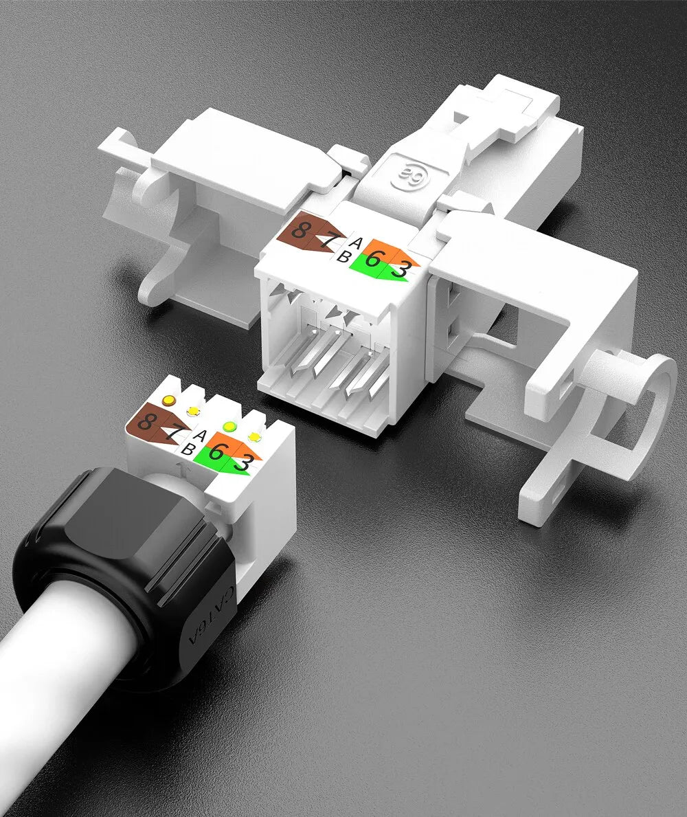 AMPCOM RJ45 Connectors Modular Plug, Cat6 Cat6A UTP Stecker Network Toolless Connector Ethernet Plugs Cable Internet Tools Free