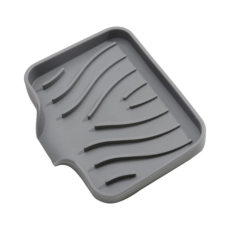 1-Pack Silicone Drain Soap Box Kitchen Bathroom Anti-slip Sink Tray Creative Washing Table Soap Tray Free Punch Drain Rack