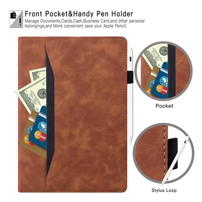For iPad 10th 9th Generation Case Luxury Wallet Stand Tablet For Funda iPad 10.2 9.7 iPad 10 9 8 7 6 5 Air 1 2 Case Cover Coque