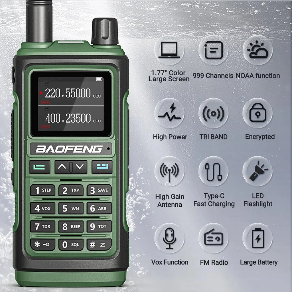 Baofeng UV 17 Pro Wireless Copy Frequency Walkie Talkie 16 KM Long Range Flashlight Type-C Charger Ham Radio UV 17 Pro L K5 5R
