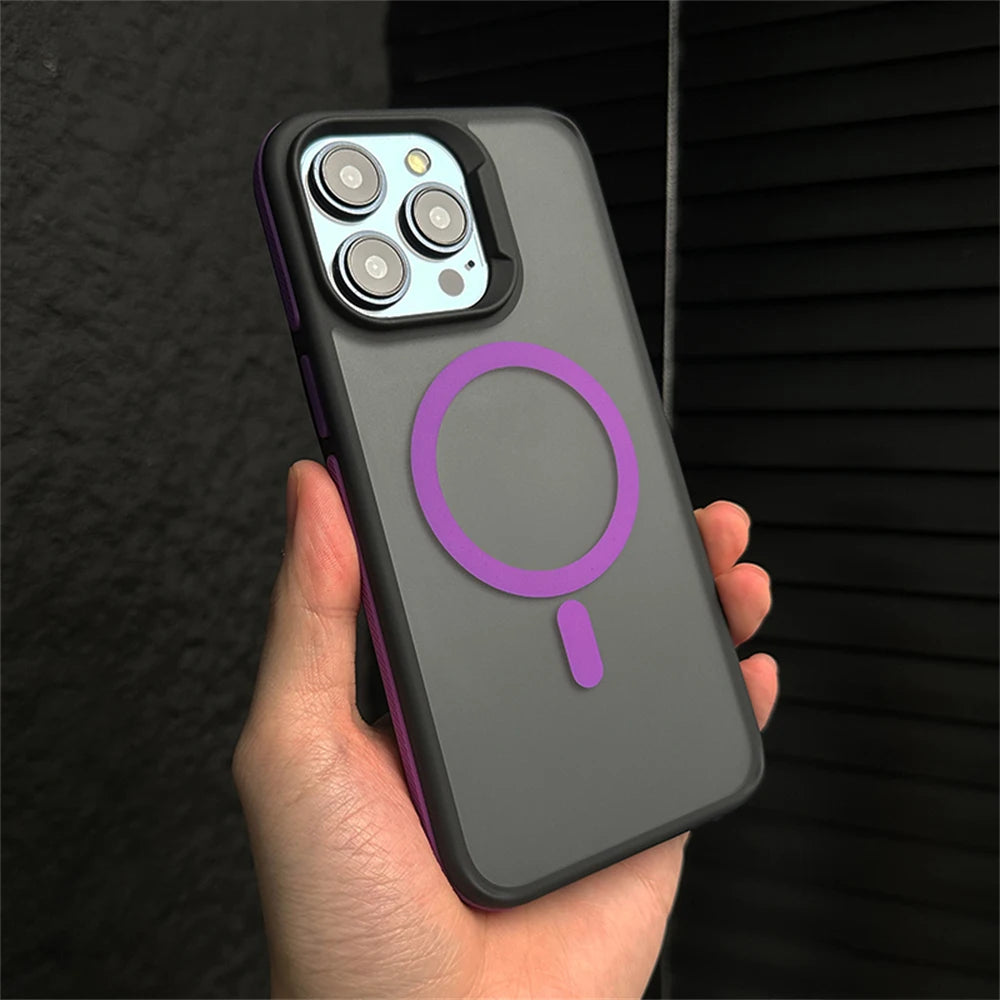 Fashion Translucent Shockproof Armor Bumper Case For iPhone 15 14 13 12 Pro Max Plus Magsafe Magnetic Wireless Charge Back Cover