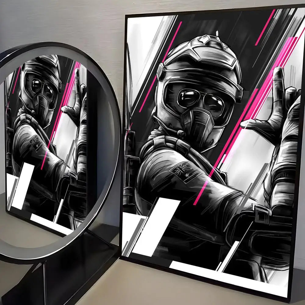 Game R-Rainbow Six Siege Poster Modern Aesthetic Canvas Wall Art Poster Cool Room Stuff Bedroom Decor