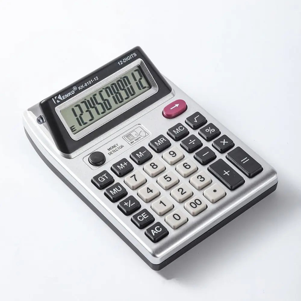 Dual Screen 12 Digits Calculator Multifunctional Battery Powered Mechanical Calculator Efficient Calculation Easy To Use