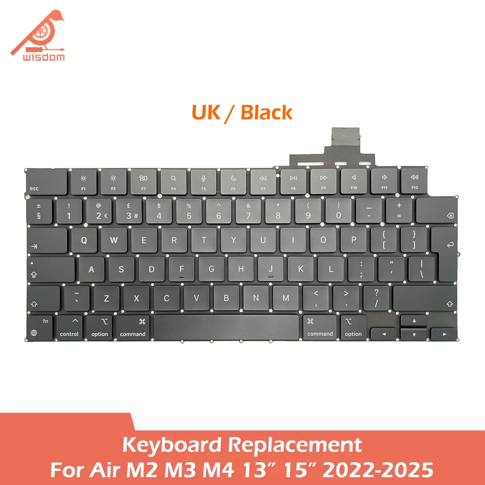 Laptop A2681 A2941 A3113 A3114 A3240 A3241 Keyboard For Macbook Air M2 M3 M4 13" 15" Keyboards Replacement 2022-2025