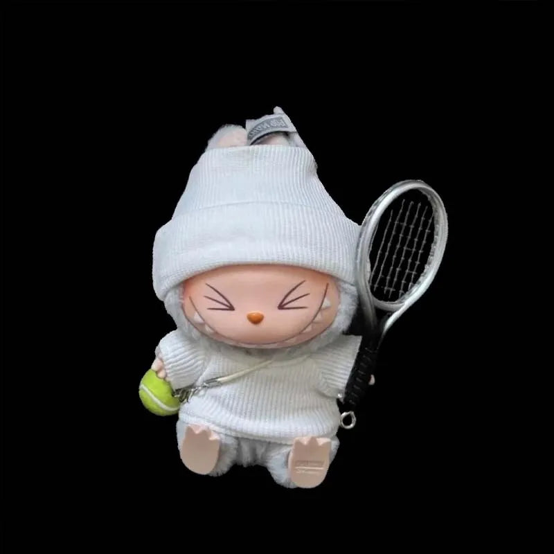 Mini Doll Clothes Outfit Accessories For 15-17cm Labubu V1 V2 V3 Labubu Knit Set Tops and Hat Can be Paired With Sunglasses