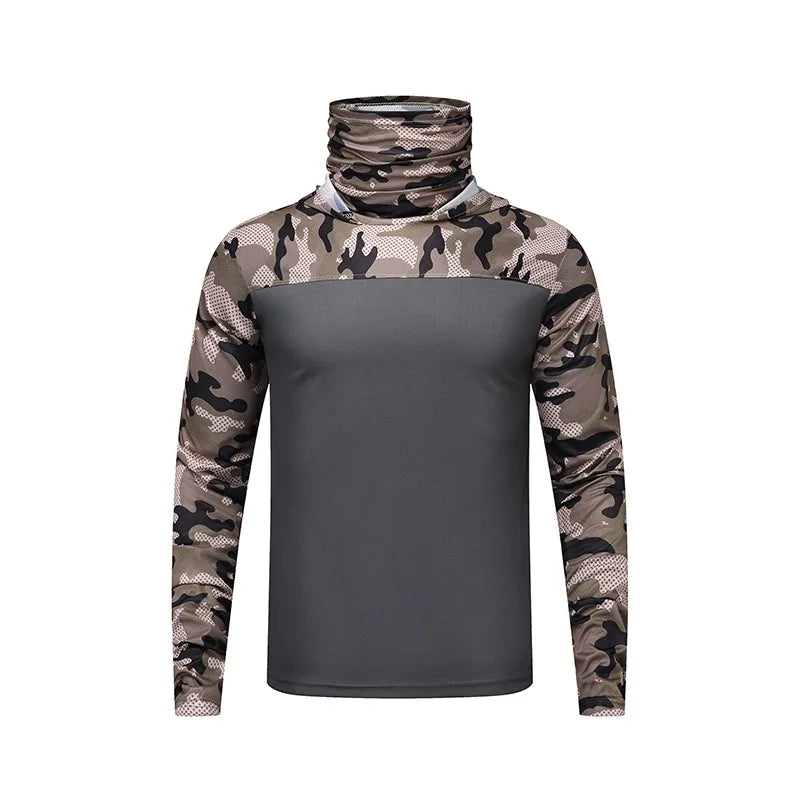 Summer Men's and Women's Sunscreen Fishing Clothes Loose big Size Thin Casual Quick Drying Ice Silk Camouflage Sunscreen Jacket