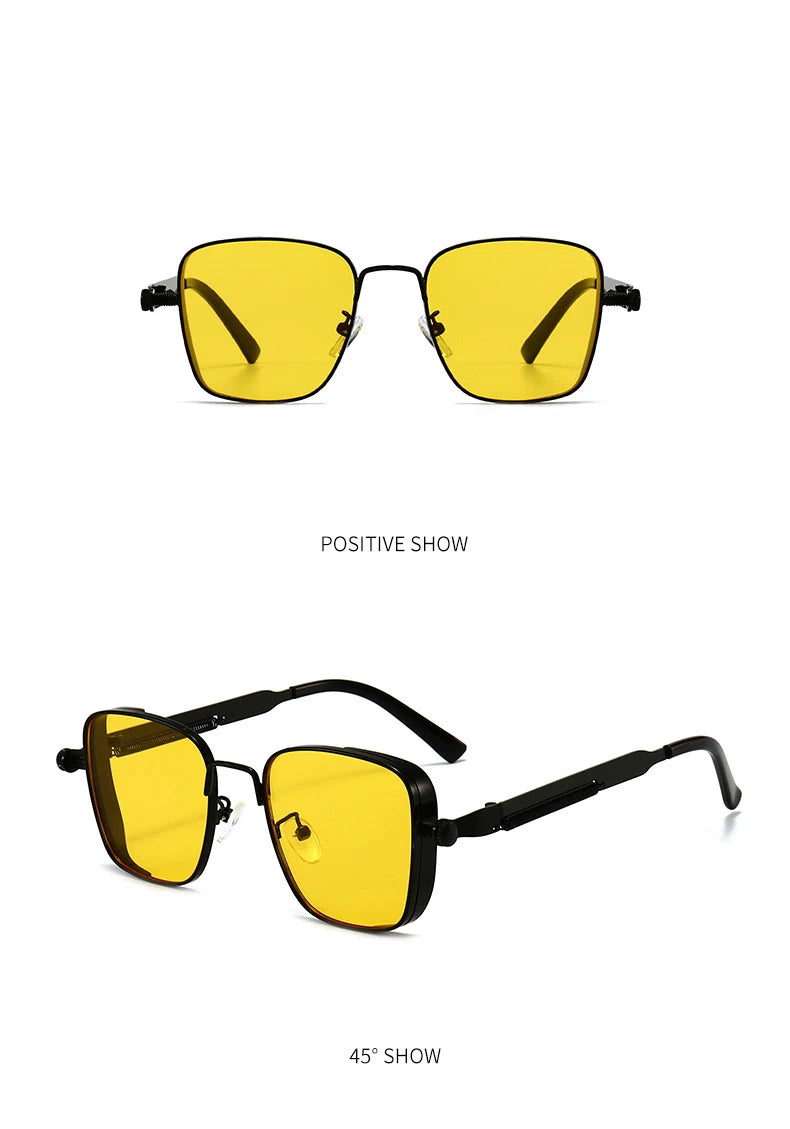 Men's Steampunk Sunglasses Personality Square Large Frame Men's Sunglasses Car sunglasses 8479