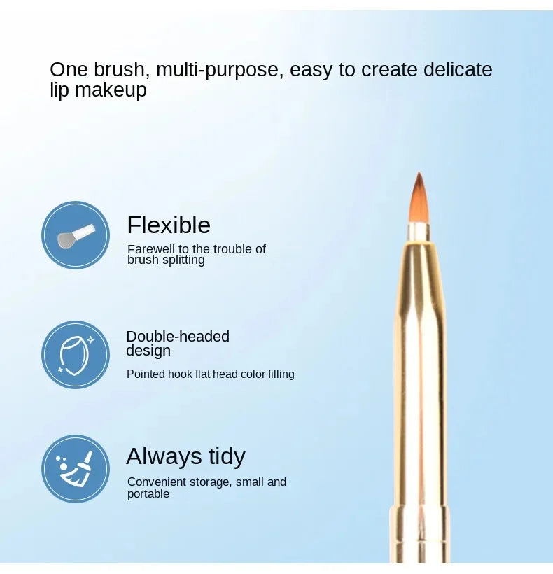 Retractable Lip Makeup Brush Lipstick Lip Gloss Brush Telescopic Dual Use Lip Eyeshadow Brush Beauty Tools With Protect Cap