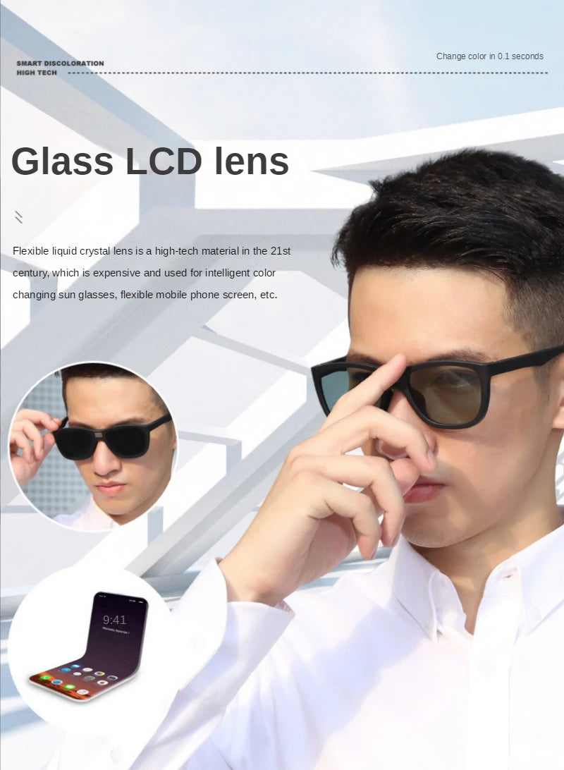 ZHIYI Brand Chameleon Glasses 0.1 Seconds LCD Computer Chip Control Photochromic Polarized Lens Driving Sunglasses for Men