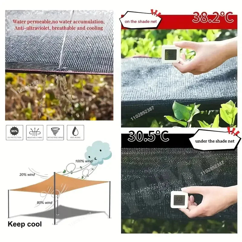 HDPE UV Protection Shade Net: Beige Sunscreen Mesh Fabric for Plant Shed, Outdoor Garden Sunshade & Patio Cover