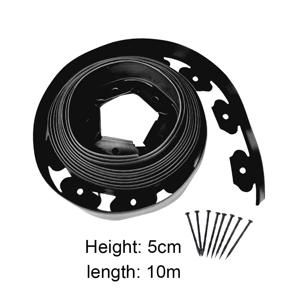 5/10M Fixed Garden Barrier Lawn Grass Plastic Edging Border Landscape Edging Garden Edge Kit With Anchoring Spikes Easy Install