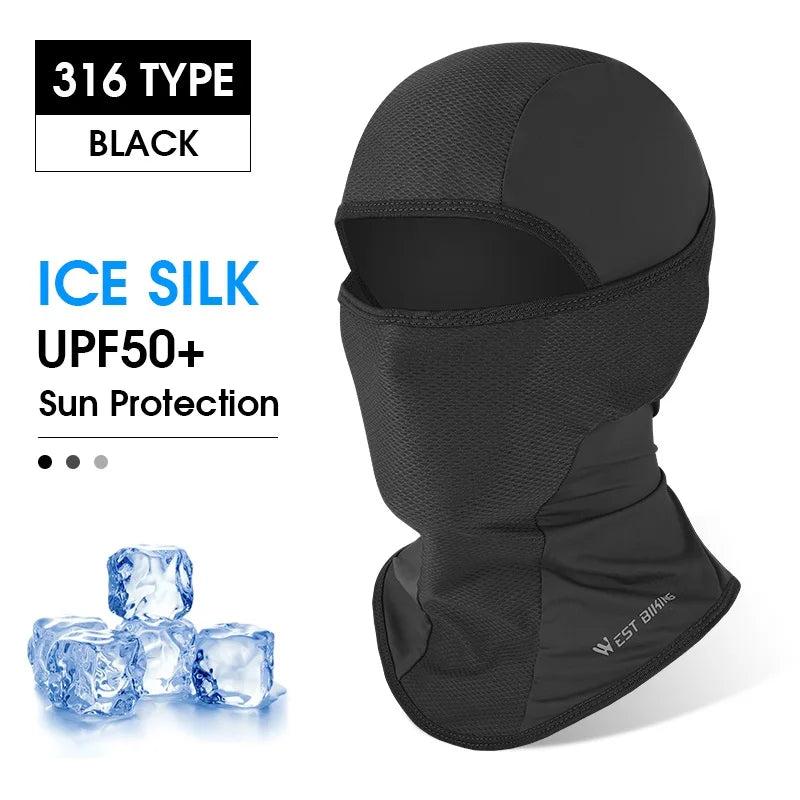 WEST BIKING Summer Cycling Face Mask Cool Breathable Sports Balaclava Men Women Bicycle Motorcycle Sun UV Protection Cycling Cap