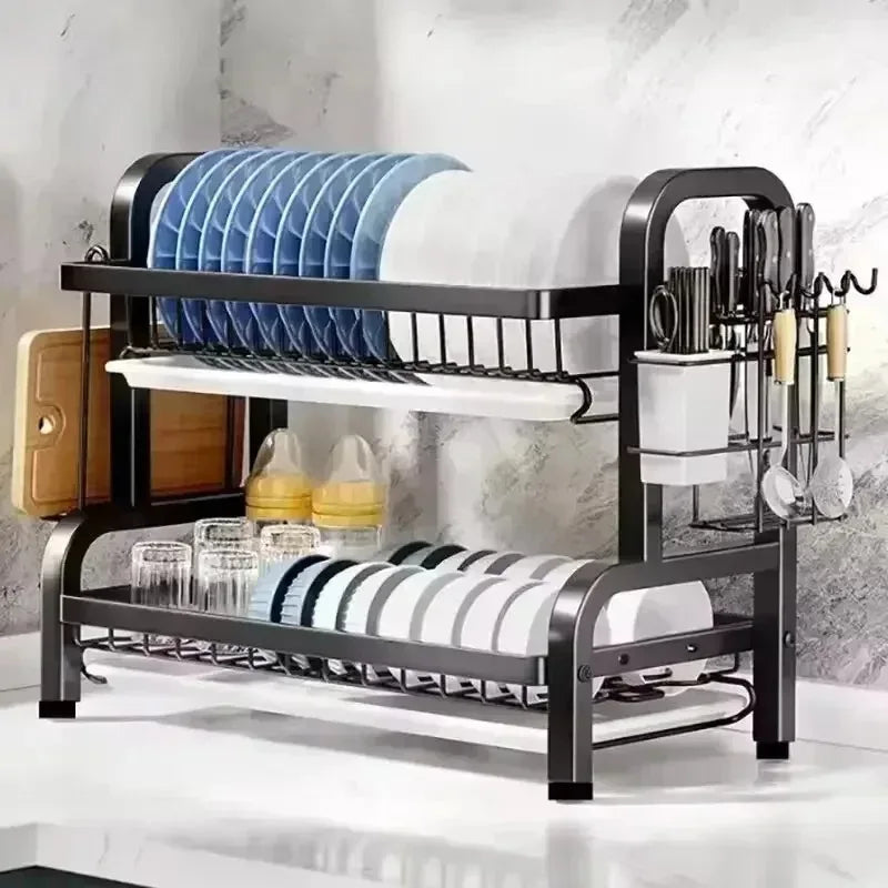 Kitchen Tableware Storage Box Multifunctional Cupboard Drain Rack Shelf Cupboard Storage Box Bowls
