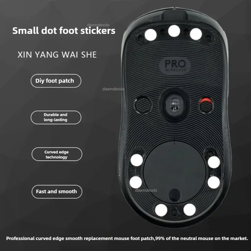20Pc 6mm Diameter Small Dots Universal Mouse Skates DIY Mice Glide Feet ICE Control Speed Version Universal for Rubberized Mouse
