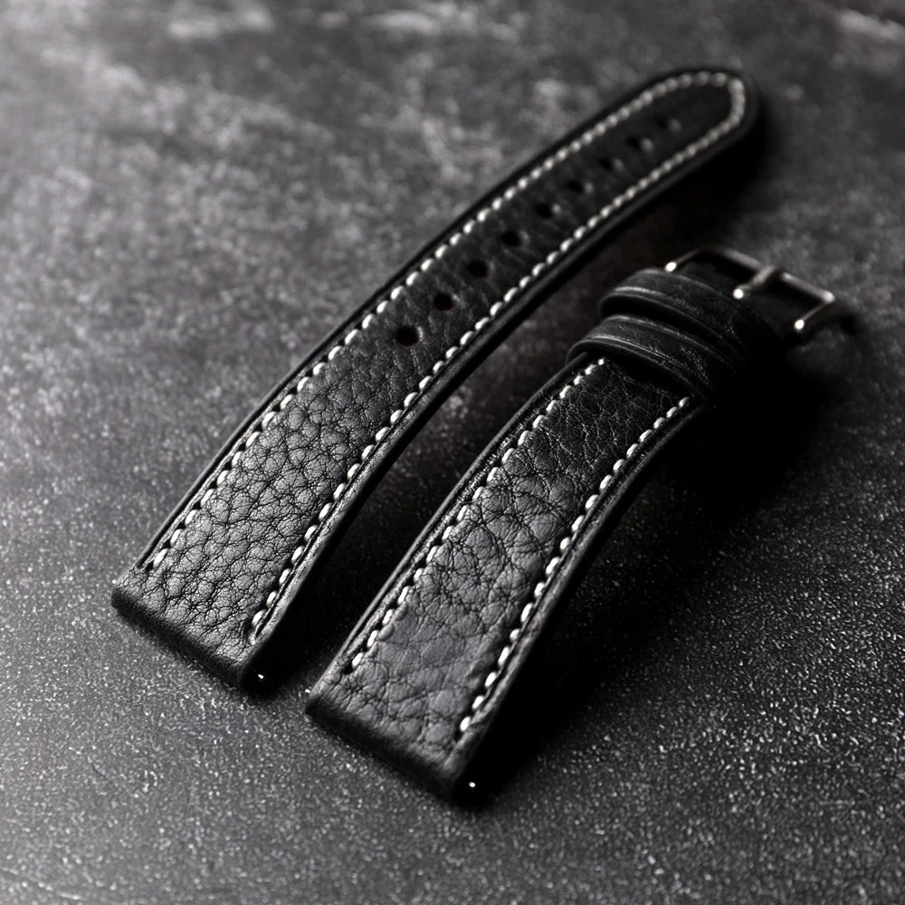 Handmade Head Cowhide Strap, 18 19 20 21 22MM, Quick Release Genuine Leather Soft Men's Bracelet, Vintage Style, Italian Genuine
