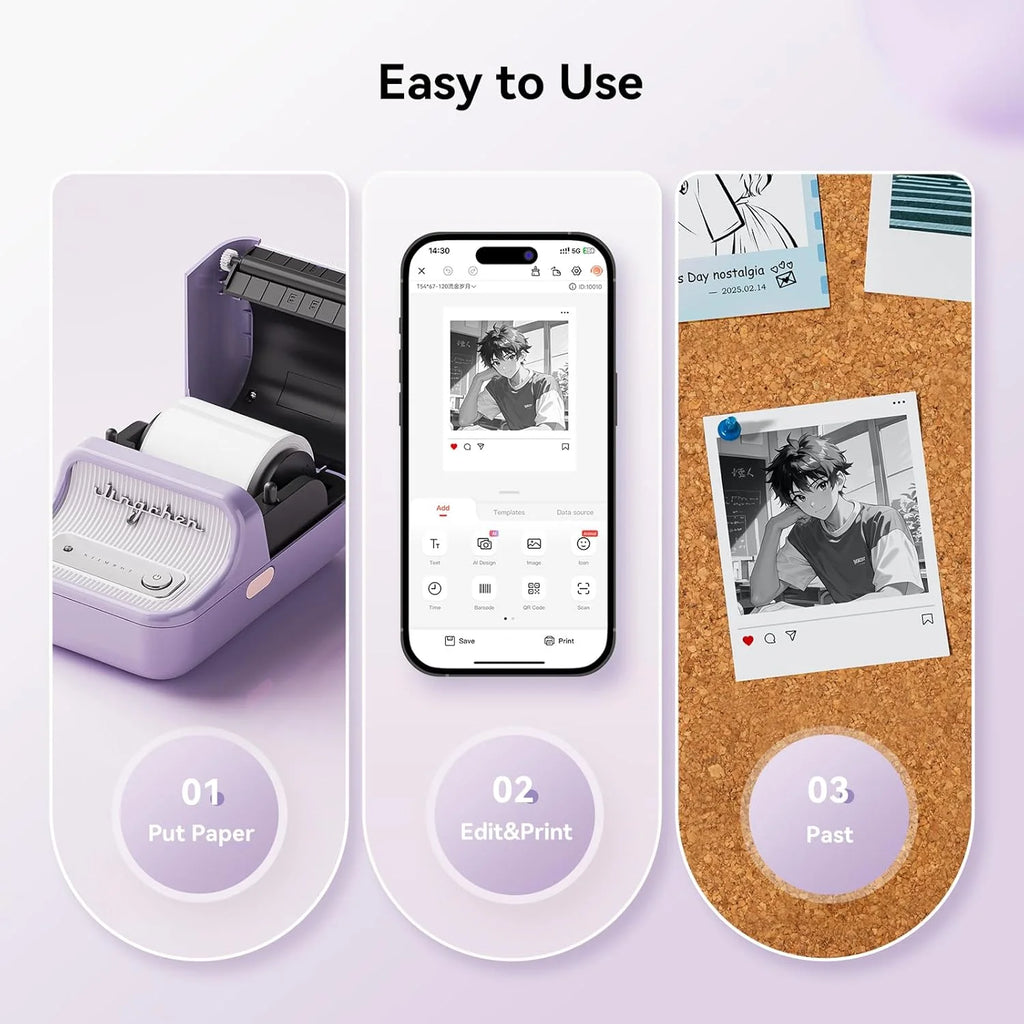 B21PRO 300dpi New NiiMbot B21 Mini Thermal Printer Wireless Barcode Label Maker Bluetooth Portable Adhesive for Office Home Use